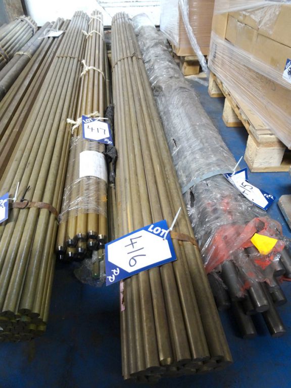 46x 20mm dia x 3050mm approx round brass bars - lo...