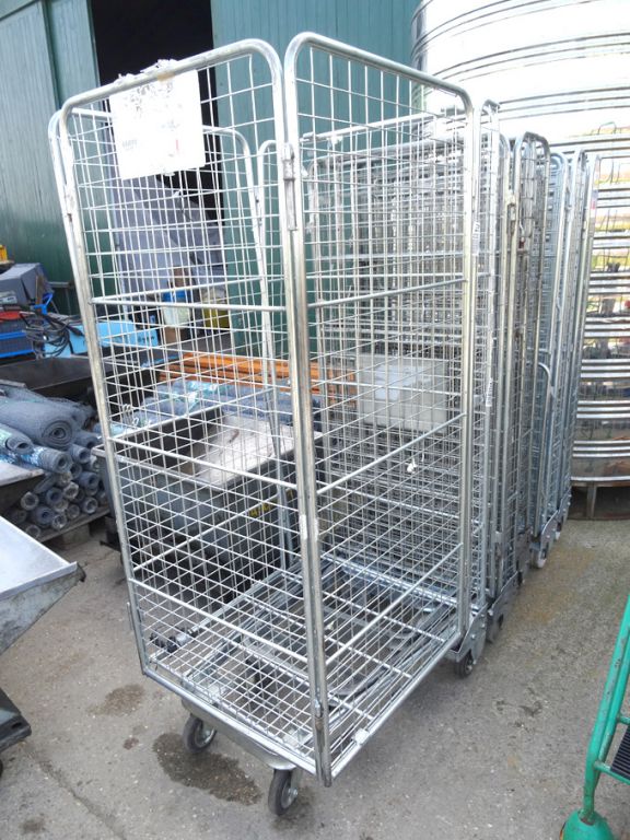 5x wire mesh mobile trolleys, 700x800x1700mm - lot...