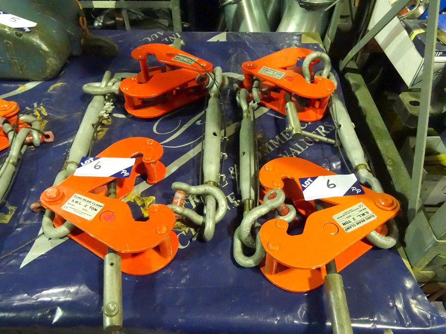 4x Euro 2 ton beam clamps - lot located at: Aunby,...