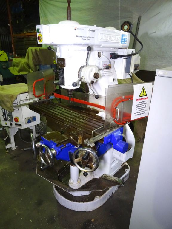 Archdale vertical milling machine, 1120x250mm bed,...