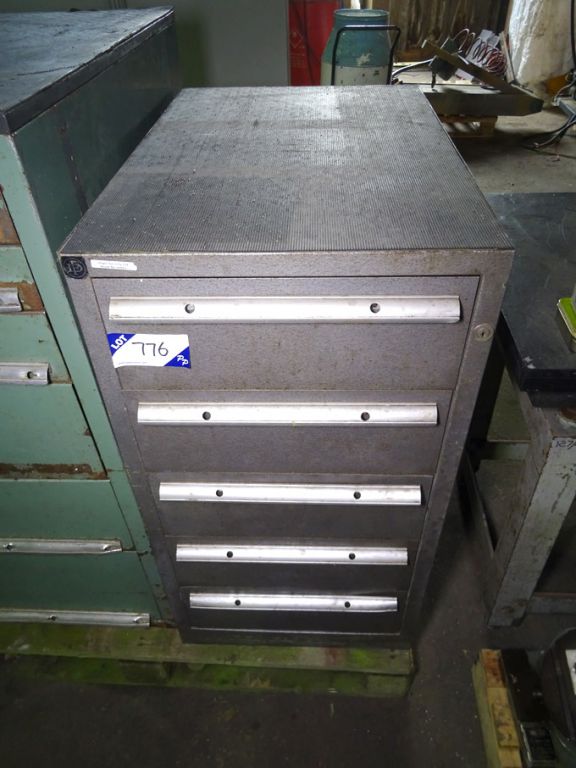 5 drawer metal storage cabinet, 500x750x950mm - lo...