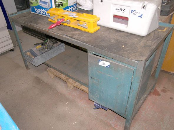 1500x750mm metal frame workbench with built in sto...