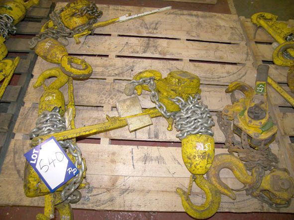 2 Pairs Yale 6 ton swl manual block & tackle pulle...