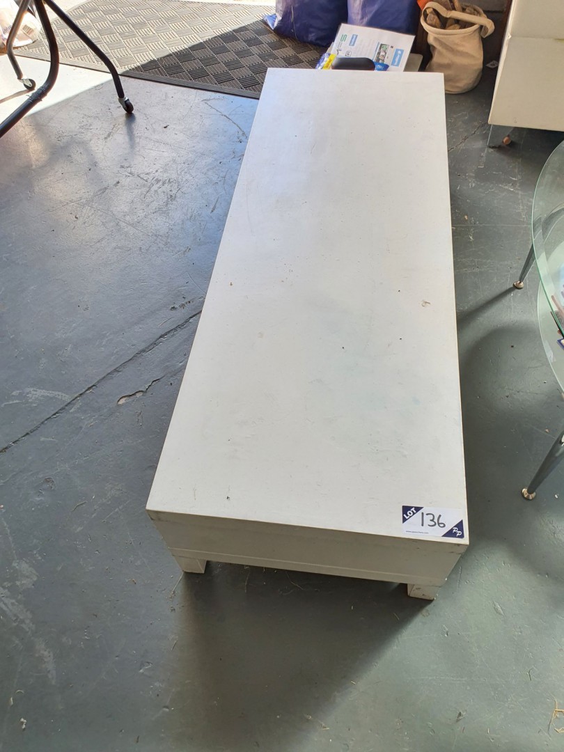 White wooden coffee table, 1500x500mm