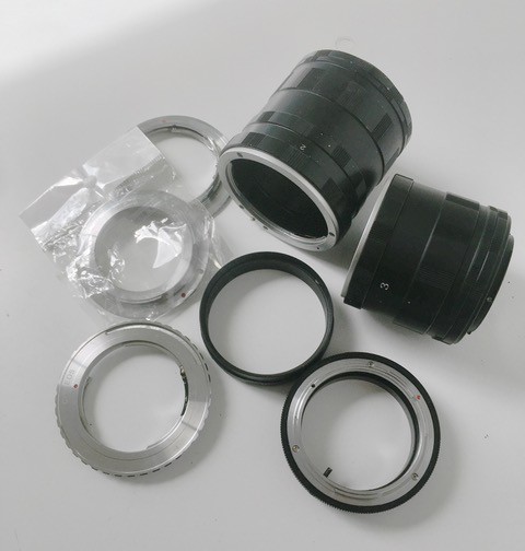Canon E mount extension tubes with various adaptor...