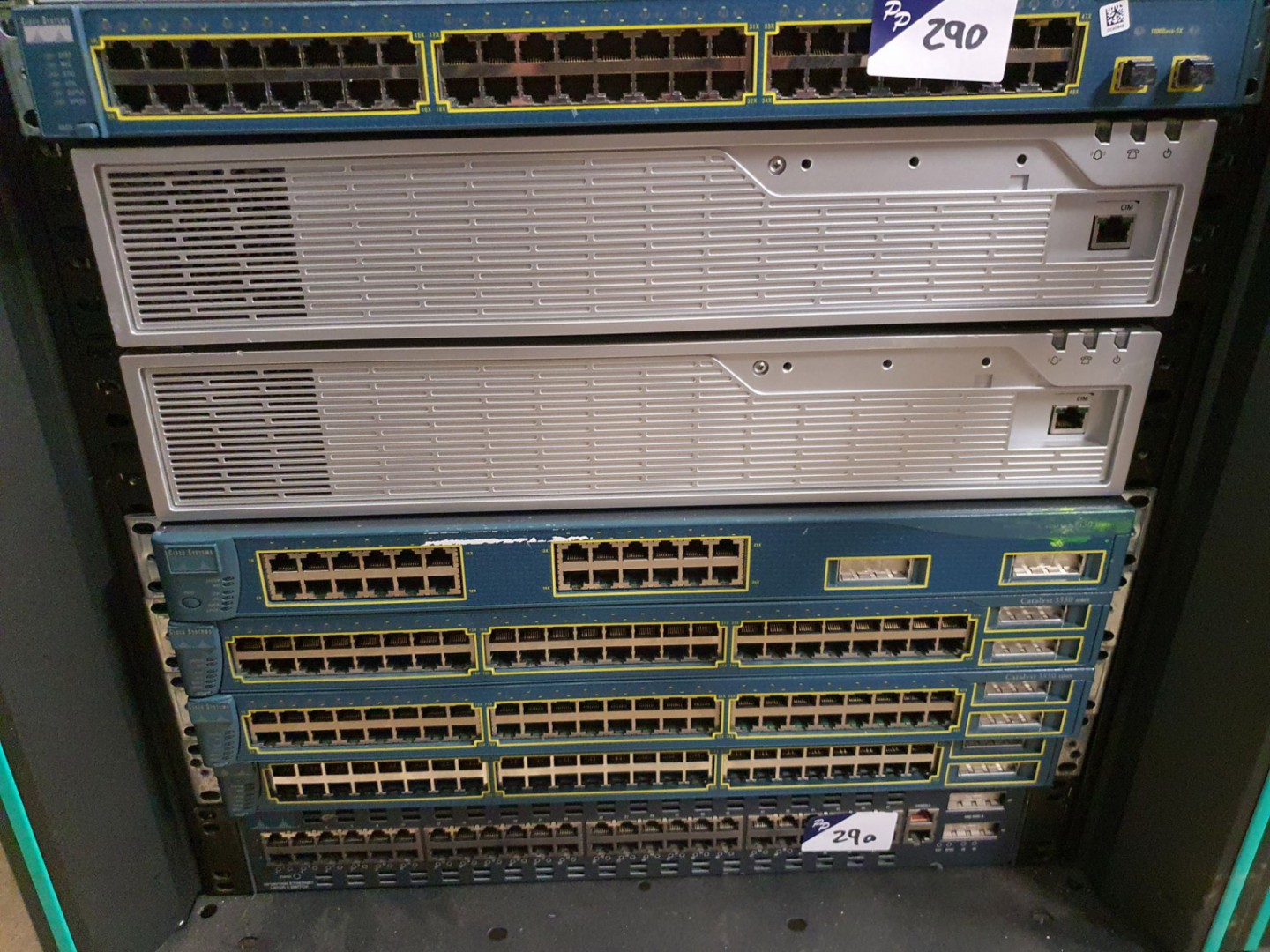 9x various Cisco, Mitel network switches