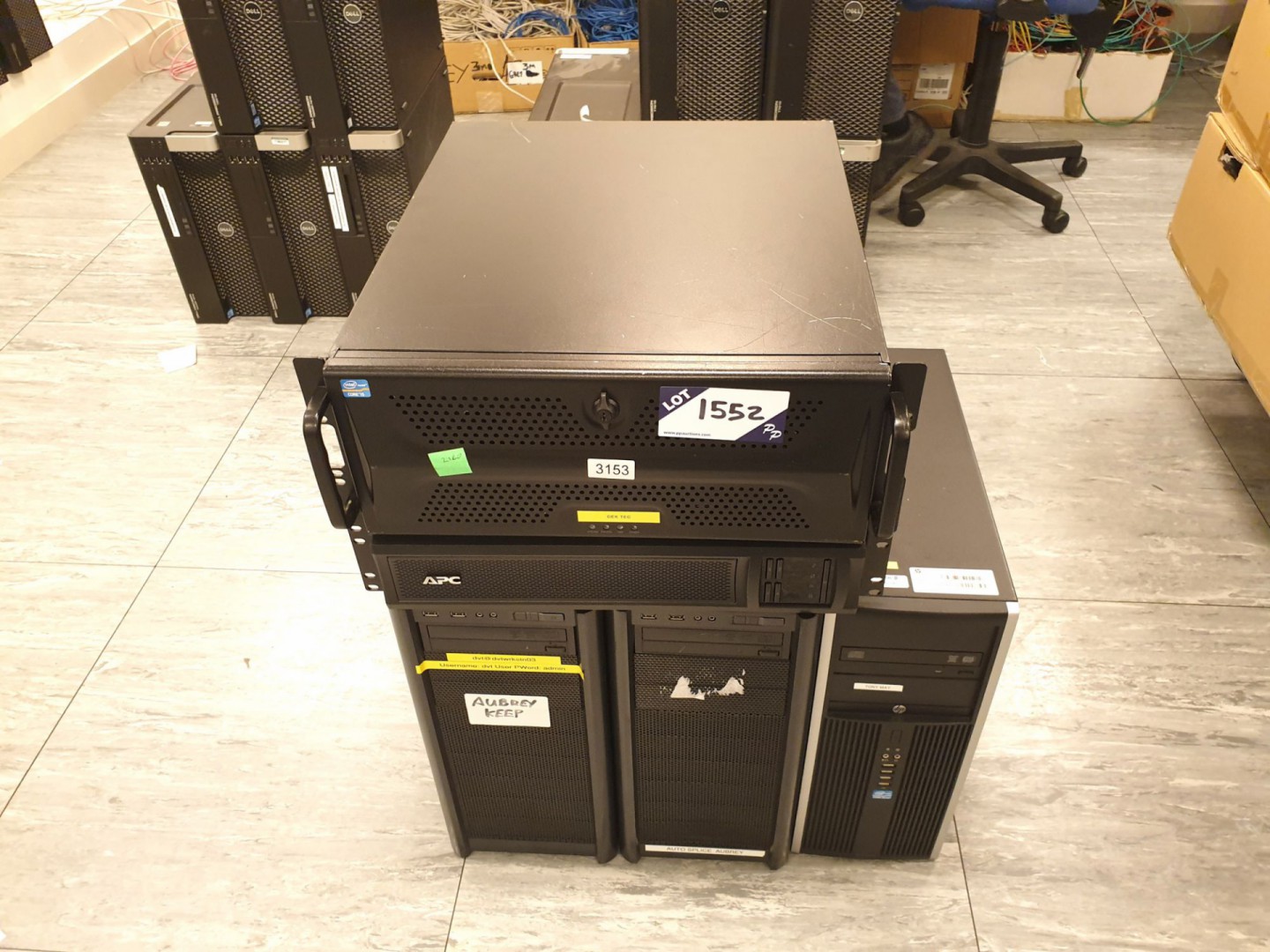 2x Antec, HP8300 base units, rack type PC, APC UPS...