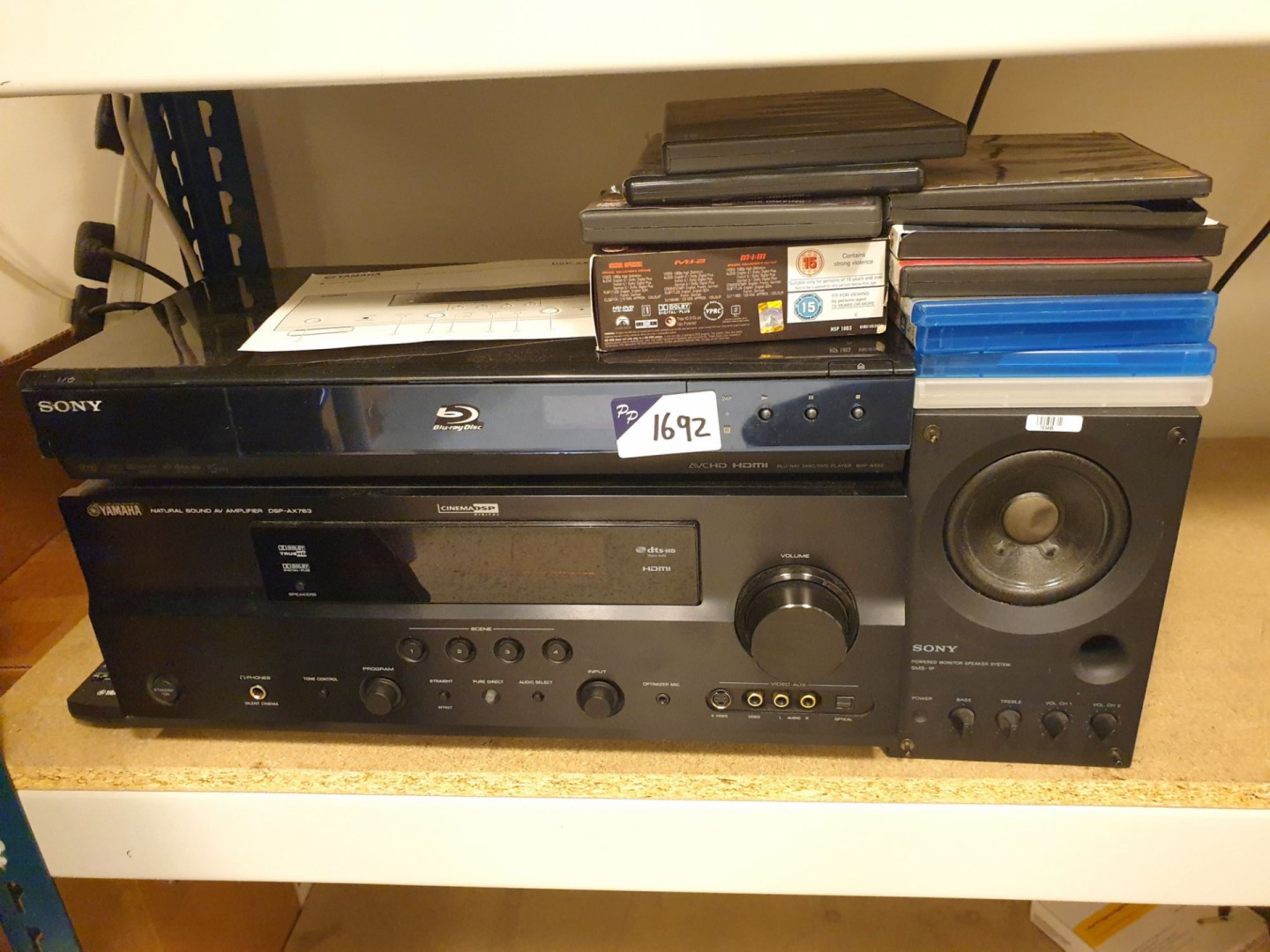 Sony BDP-550 Blu-Ray DVD player, Yamaha DSP-AX763...