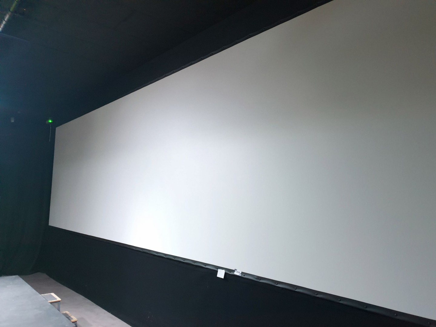 Large projector screen, press studded on aluminium...