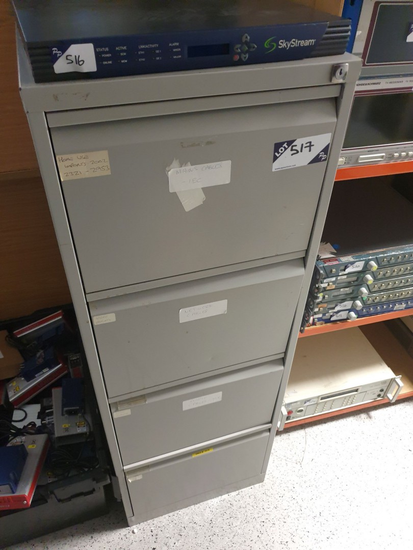 Metal 4 drawer filing cabinet with various power c...