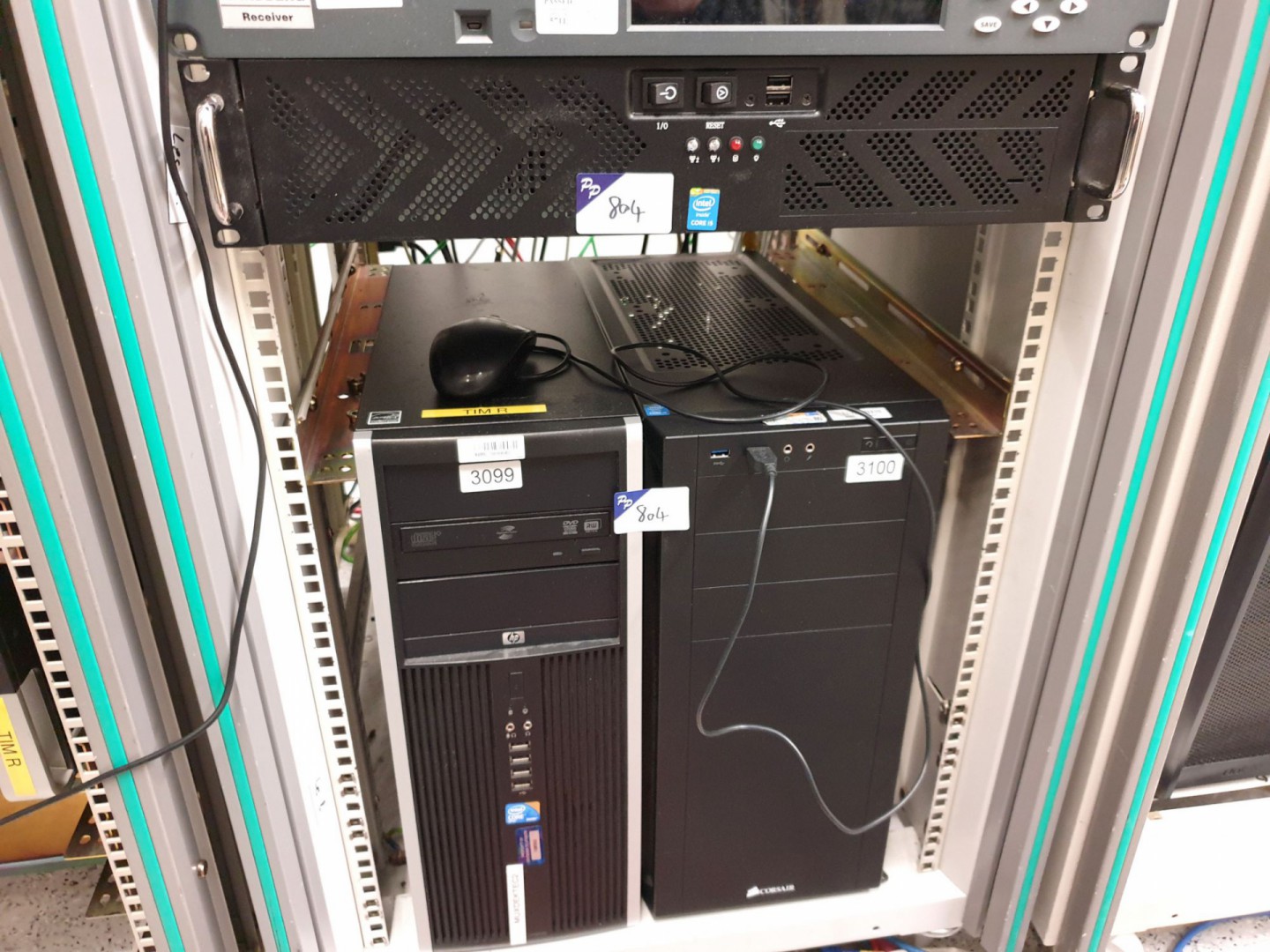 4x various HP, Corsair rack type PC, base units et...