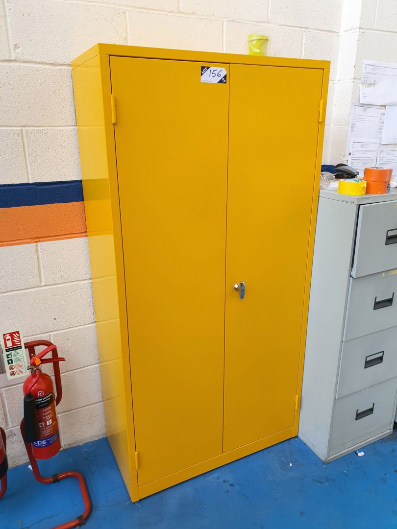 2 door yellow chemical storage cupboard - lot...