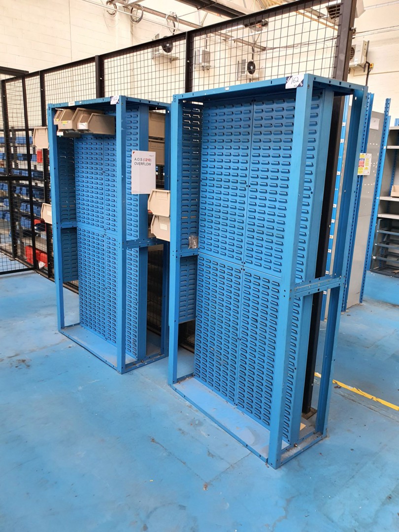 2x plastic bin storage racks, 460x1050x2000mm high...
