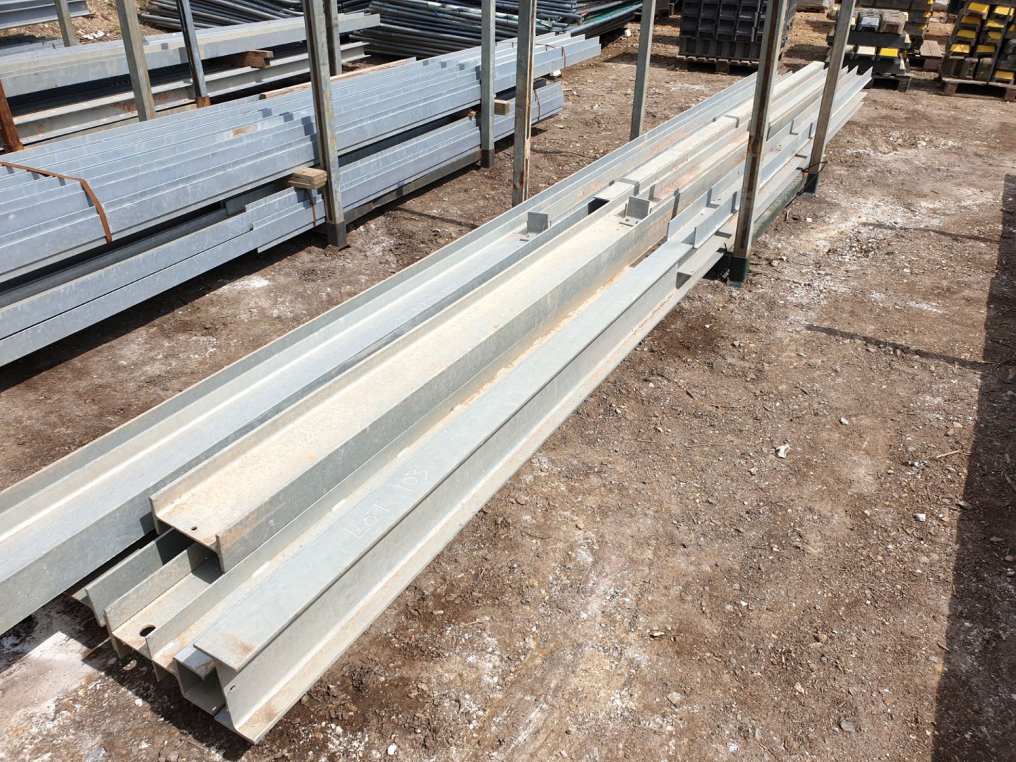 Qty various galvanised steel channels / RSJ's in s...