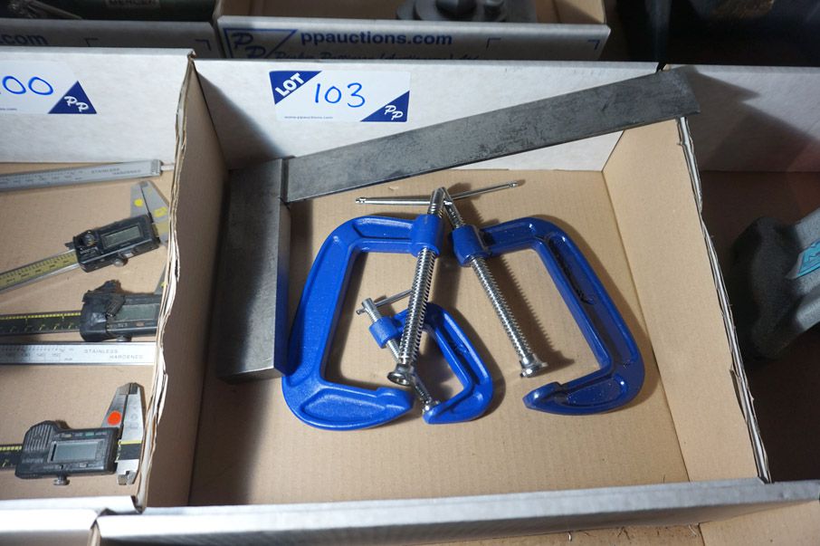 3x G clamps to 4", set square