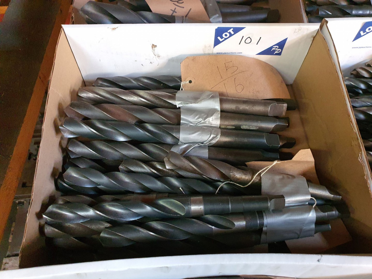 Qty various HSS taper shank drills to 15/16" - Lot...