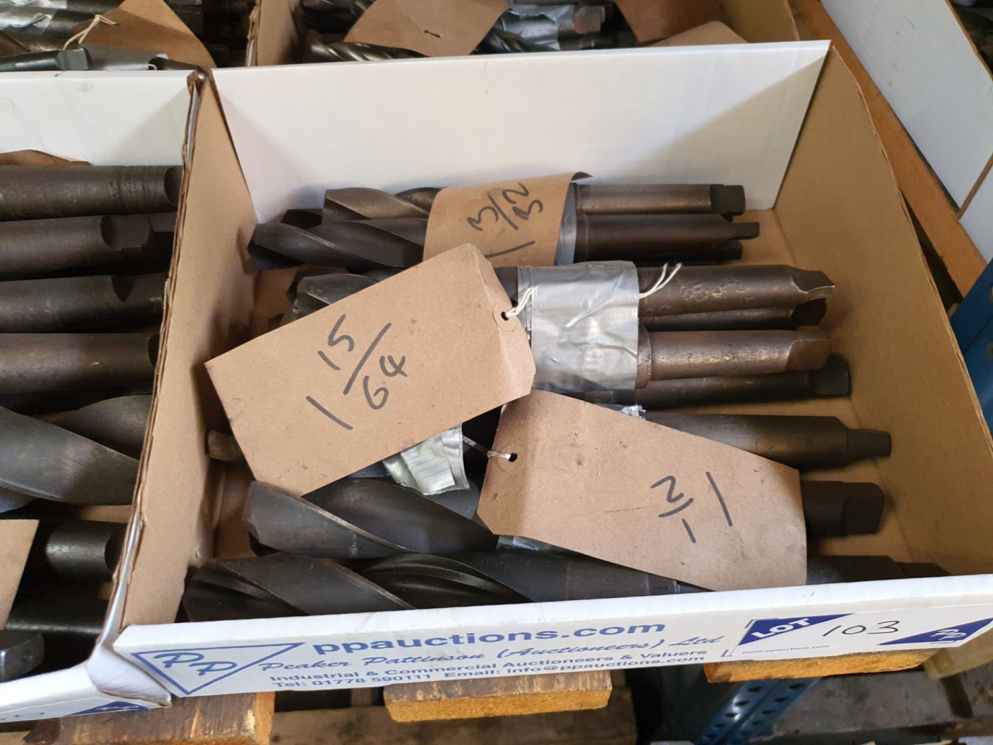 Qty various HSS taper shank drills to 1 15/64" - L...