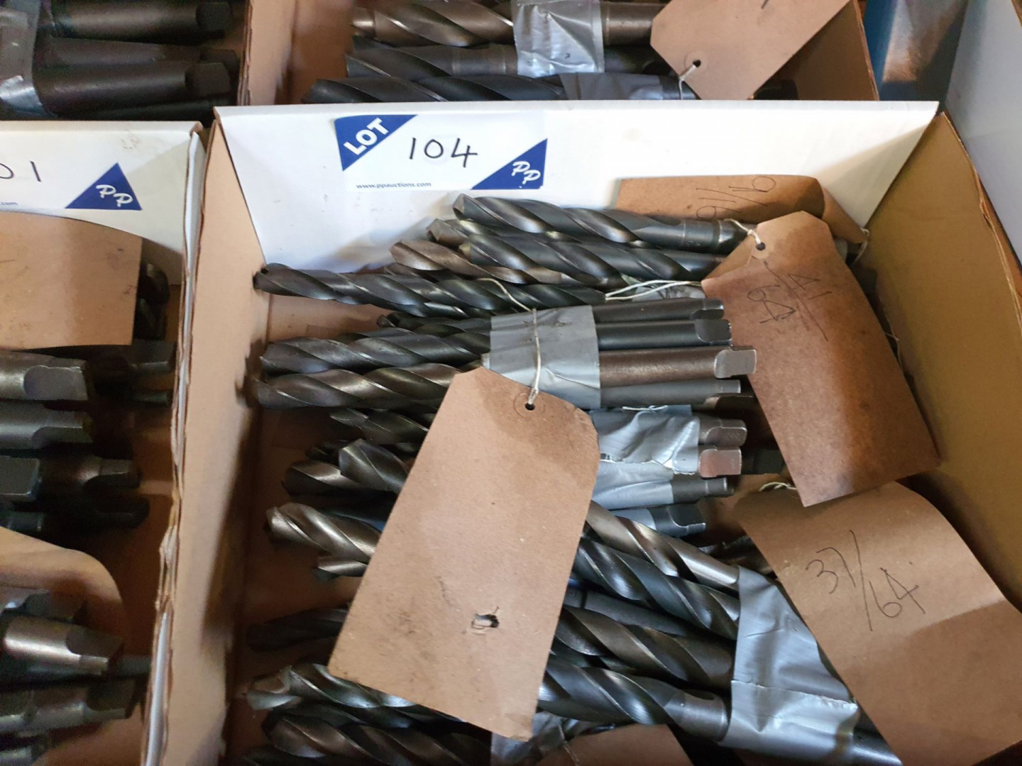 Qty various HSS taper shank drills to 43/64" - Lot...