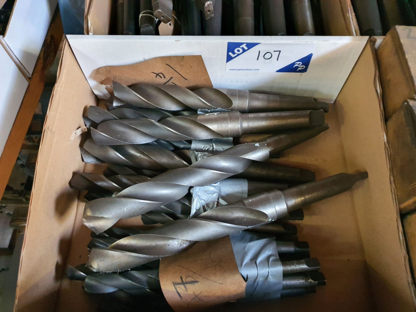Qty various HSS taper shank drills to 1 1/4" - Lot...