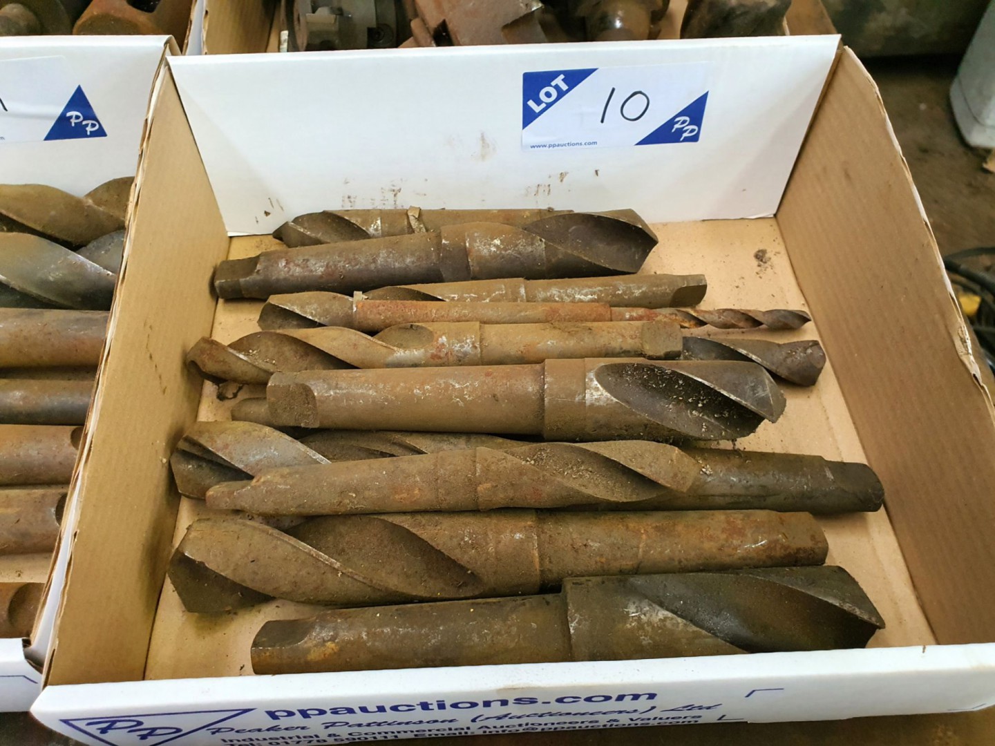 Qty various HSS taper shank drills to 40mm approx...