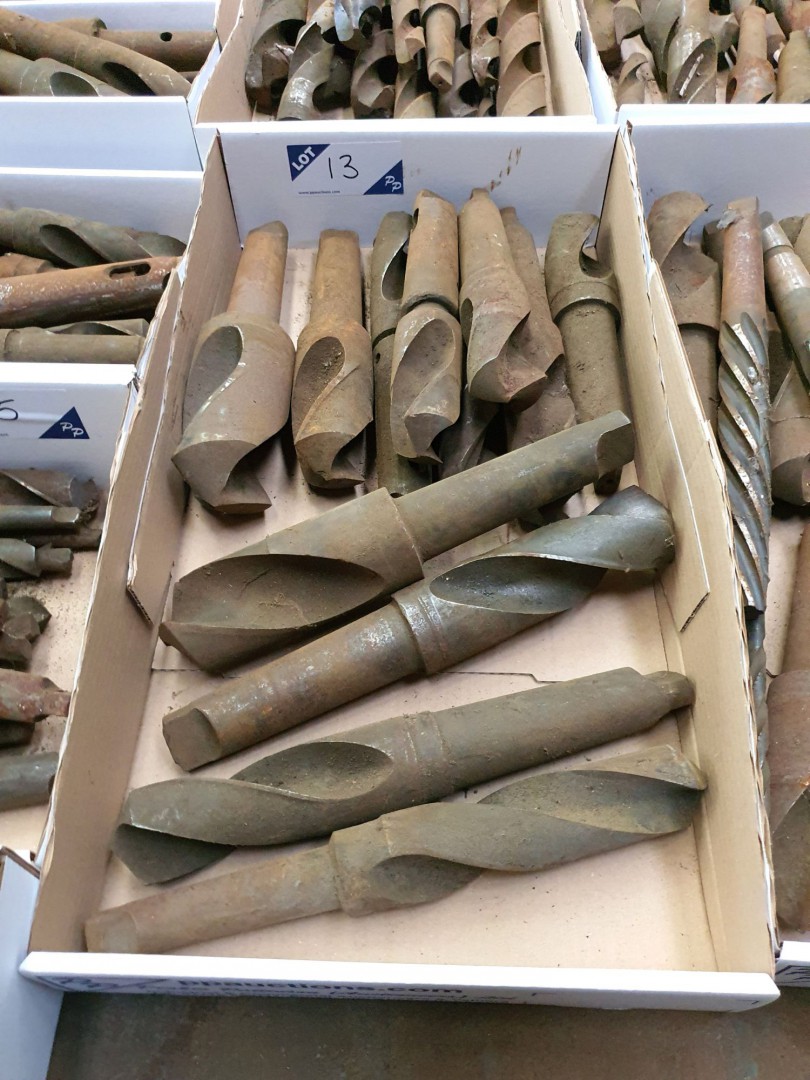 Qty various HSS taper shank drills to 3" approx -...
