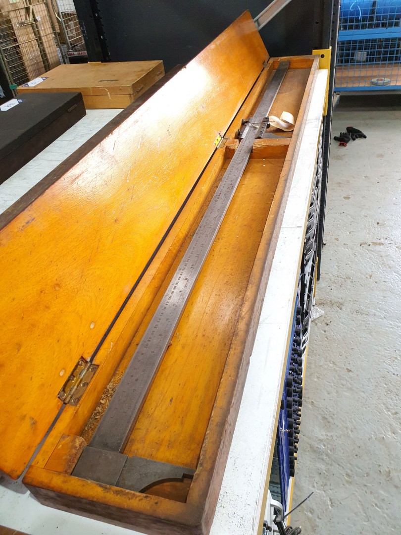 Chesterman & Sheffield 50" vernier in wooden case...