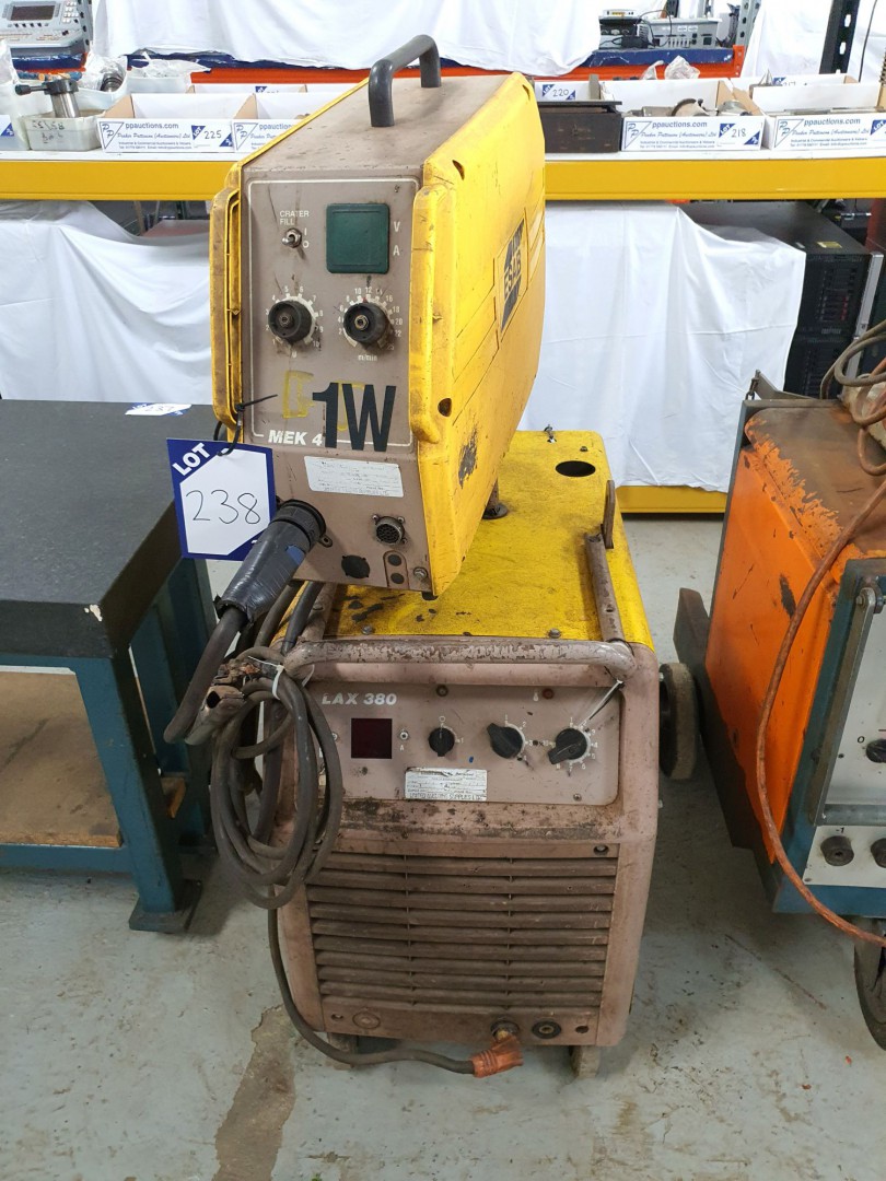 ESAB LAX 380 mig welder with ESAB MEK4 wire feed -...