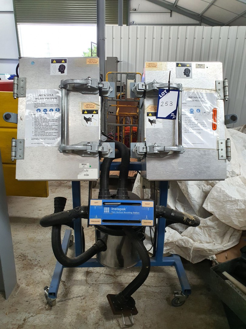 Instapak twin vertical moulding station on wheels...
