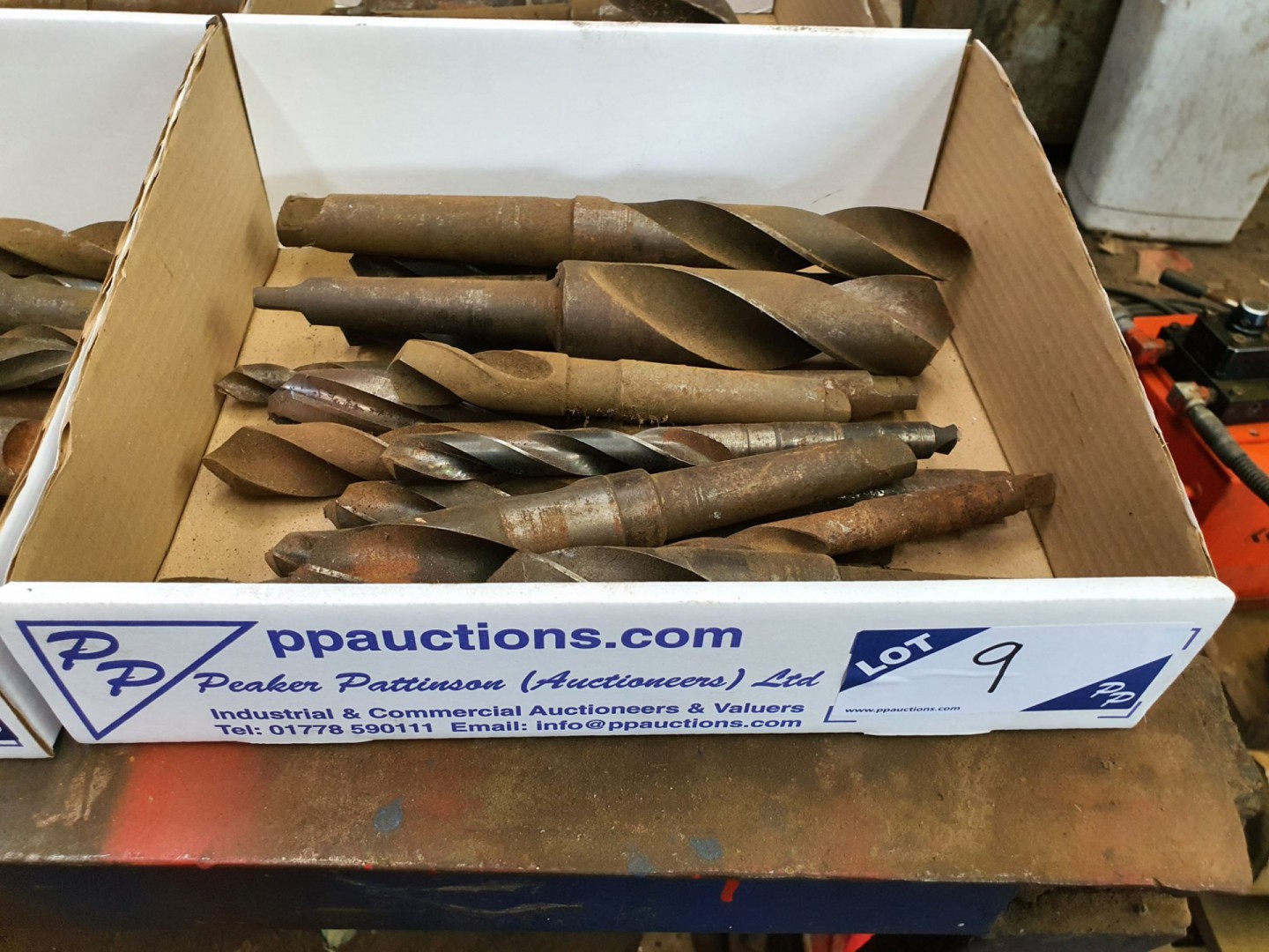 Qty various HSS taper shank drills to 40mm approx...