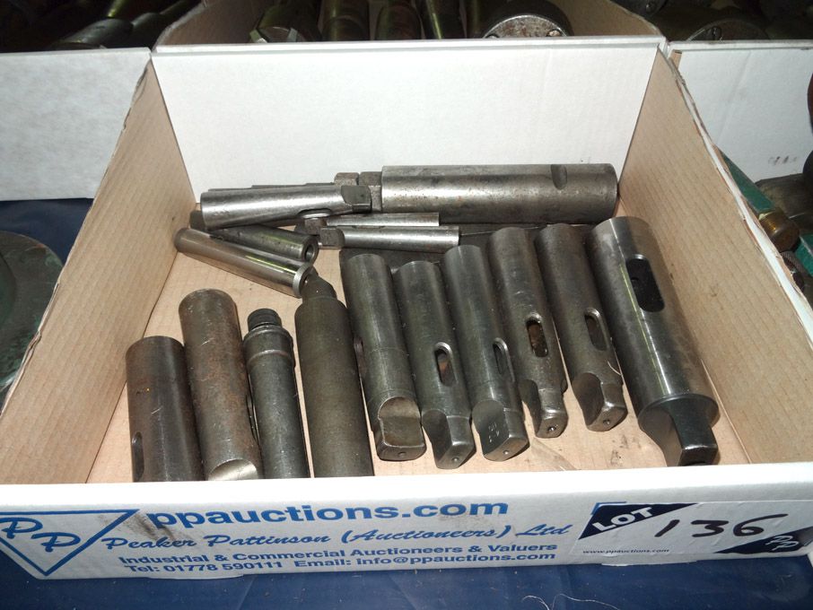Qty various taper shank drill sleeves - lot locate...