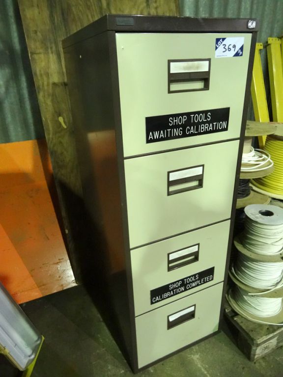 Brown & cream 4 drawer metal filing cabinet, 460x6...