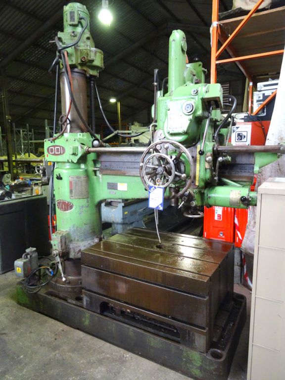 Asquith ODI 4-6 radial arm drill, 42x33" box table...