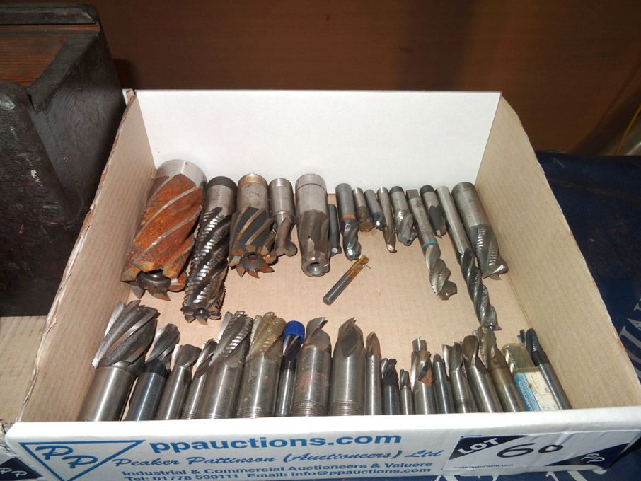 Qty HSS end mills to 1 1/4" approx - lot located a...