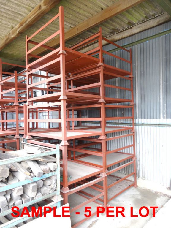 5x 3 sided metal open sided stackable stillages, 1...