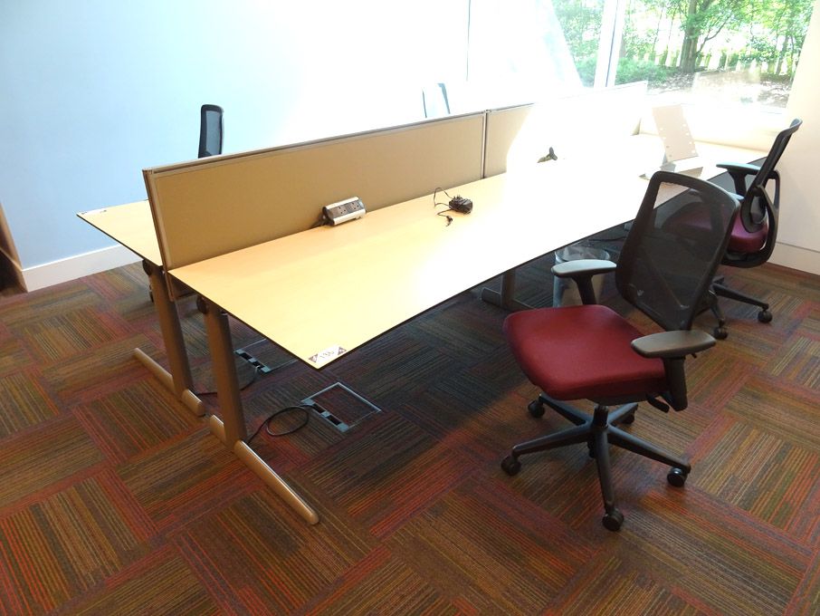 Ahrend maple 4 seater workstations, 1800x900mm wit...