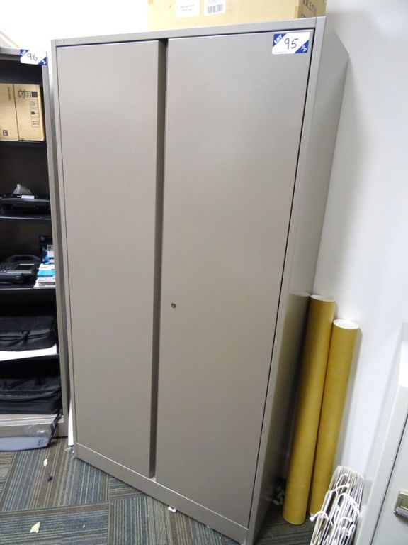 2x Ahrend grey metal 2 door storage cupboards, mul...
