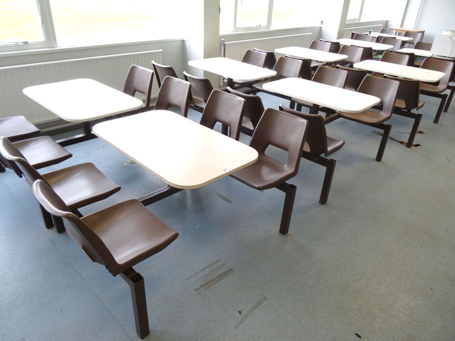9x brown / cream 4 seater canteen tables, 1000x600...