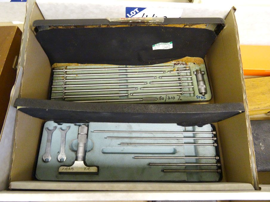3x Moore & Wright depth micrometers in cases