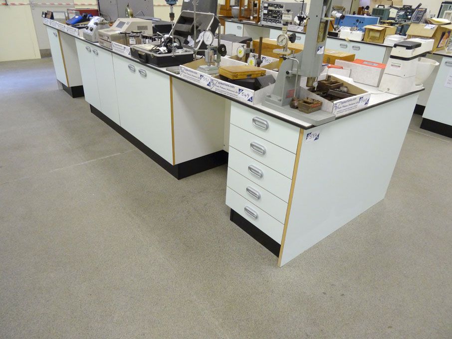 4400x1280mm laboratory work benches, double sided...