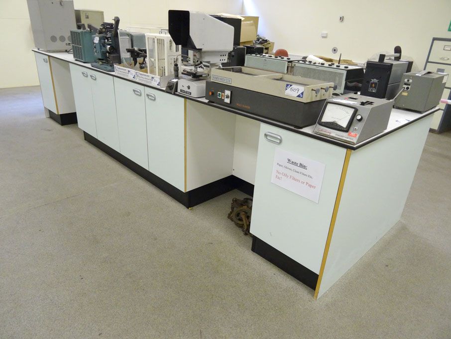 4400x1280mm laboratory work benches, double sided...