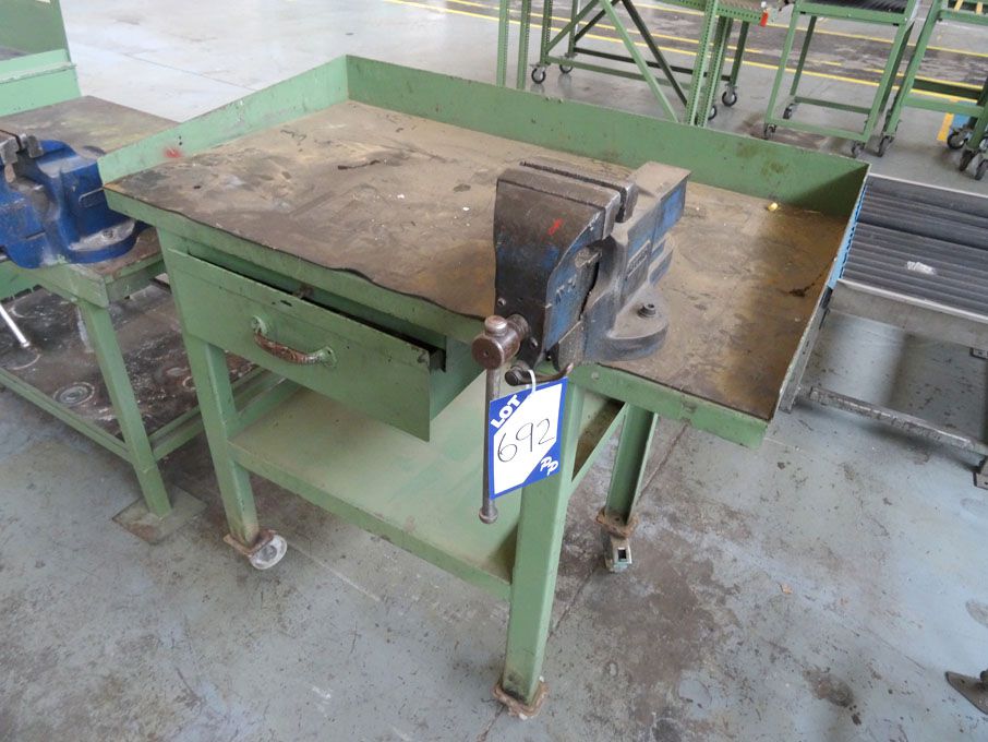 1200x700mm mobile work table with Record No24 benc...