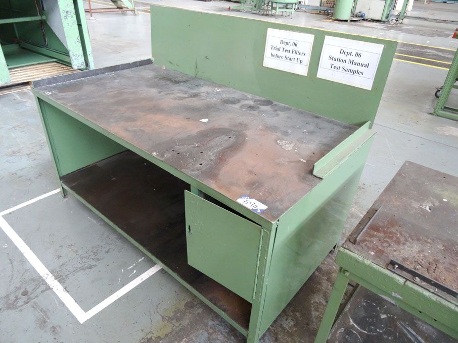 1800x900mm metal workbench with built in cupboard