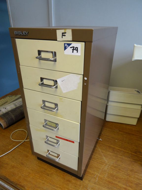2x Bisley 6 drawer metal storage cabinets