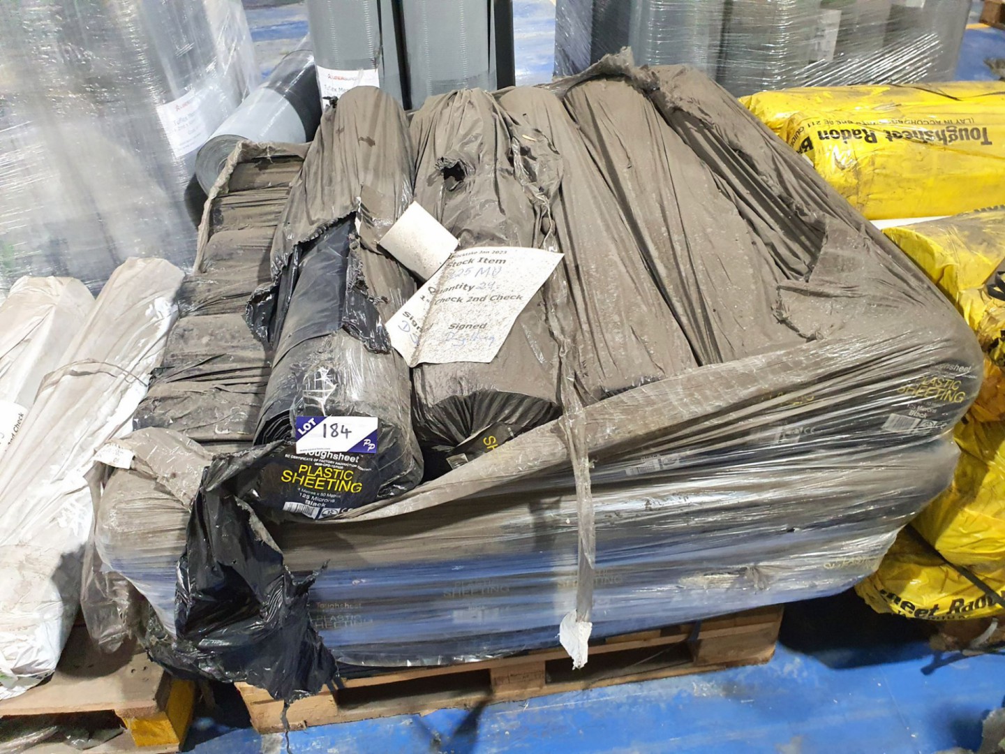 24 rolls Toughsheet plastic sheeting (black), 125m...