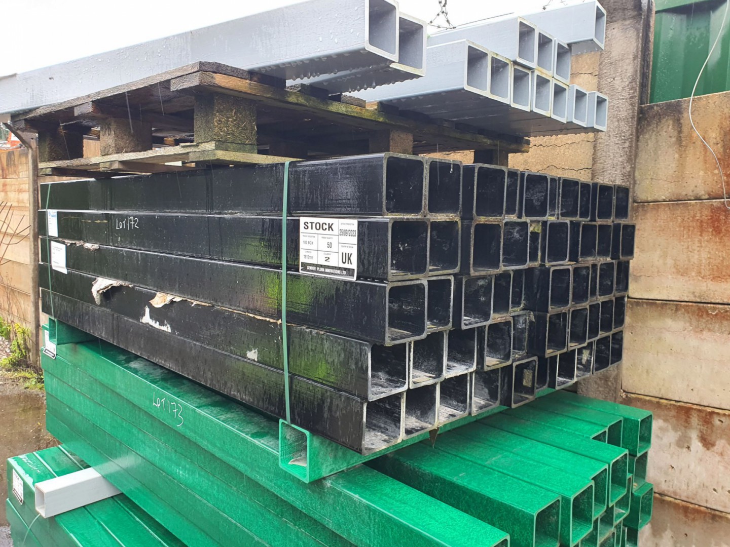 50x black PolyProfile composite box section fence...
