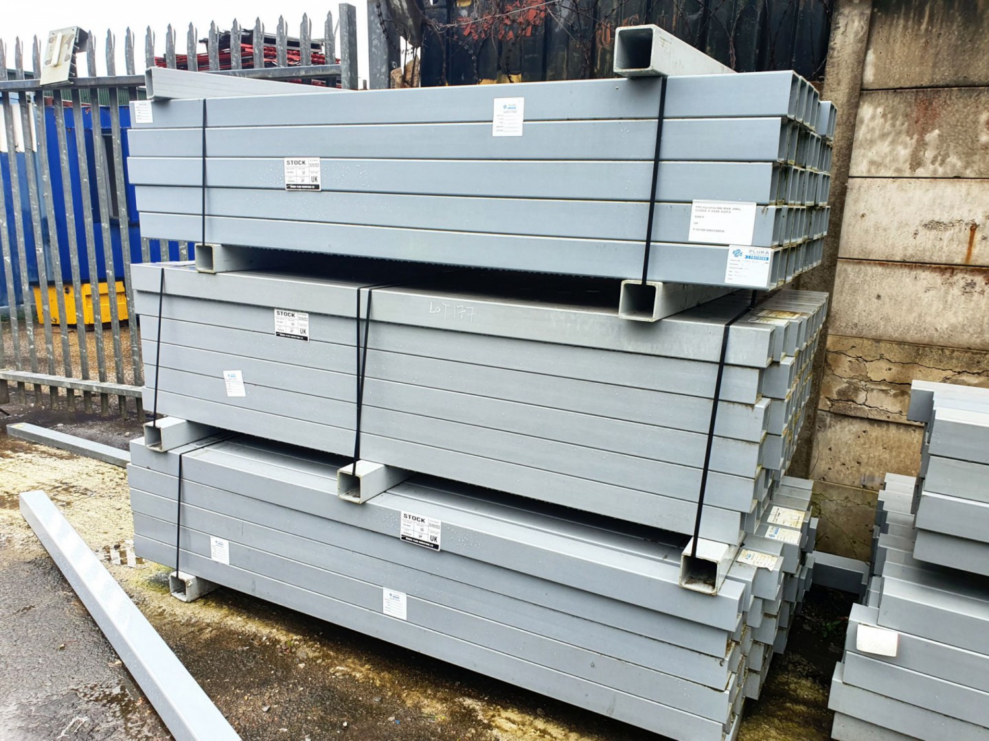 160x grey PolyProfile composite box section fence...