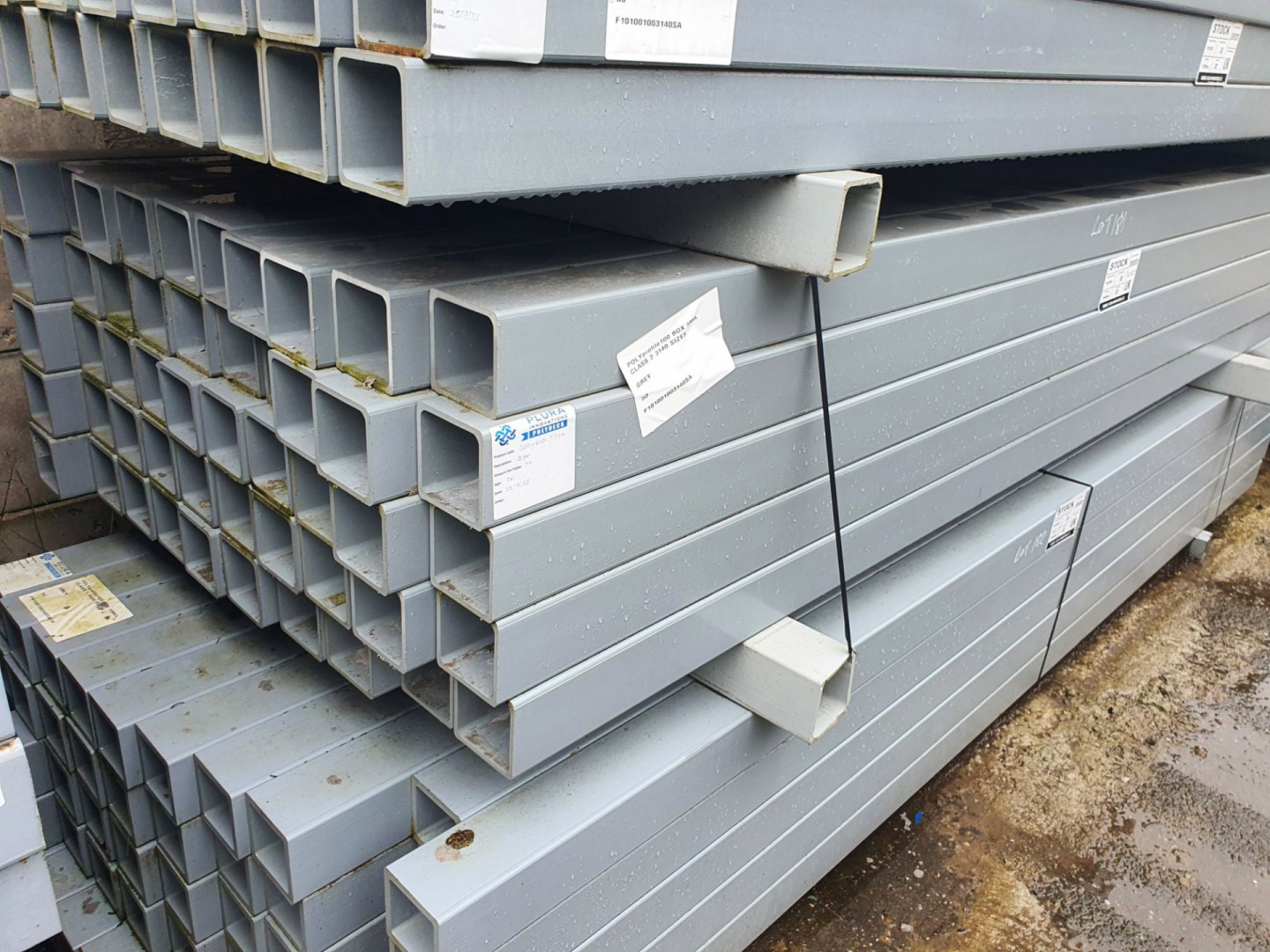 50x grey PolyProfile composite box section fence p...