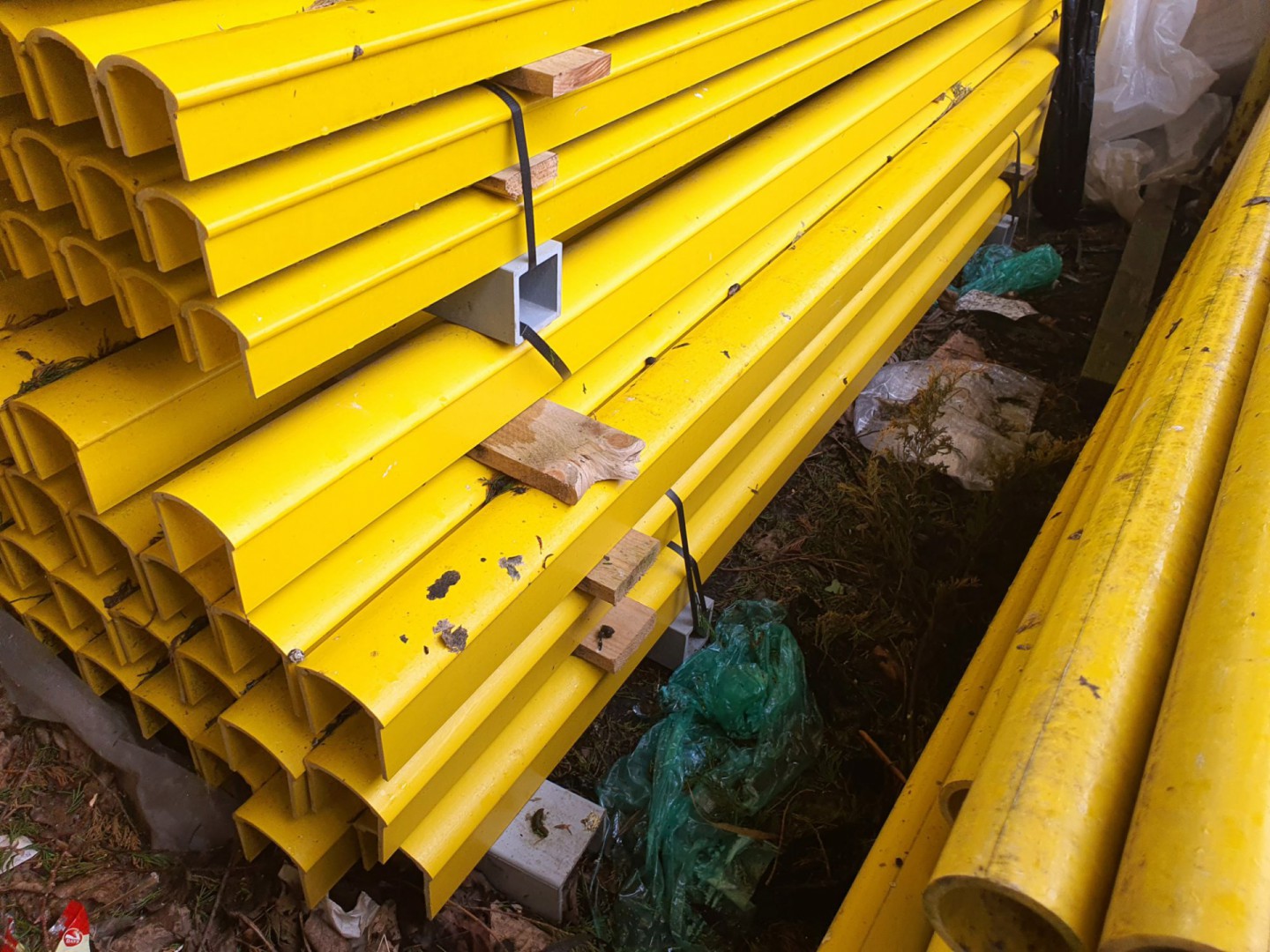35x yellow PolyProfile composite domed handrails,...