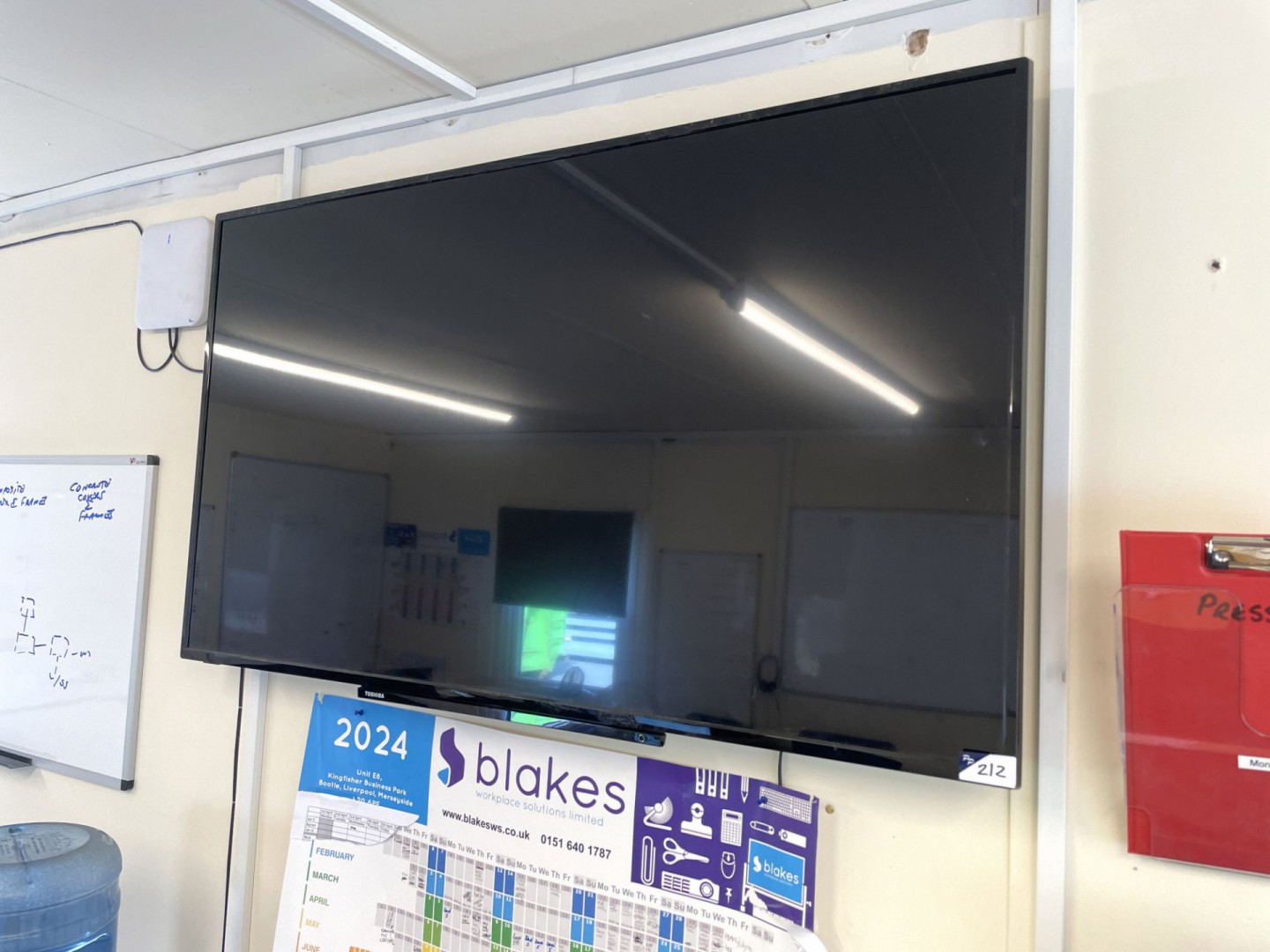 Toshiba 55" LCD wall mounted TV (no remote)