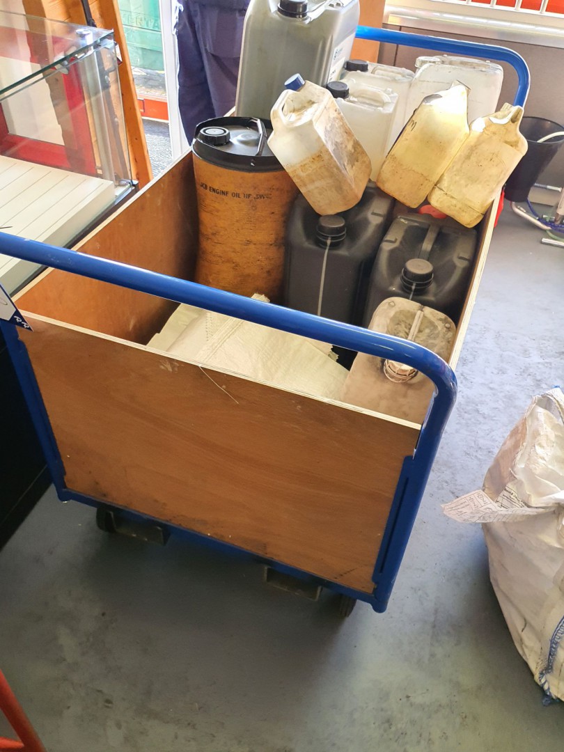 Mobile wooden sided storage trolley, 1200x800mm, r...
